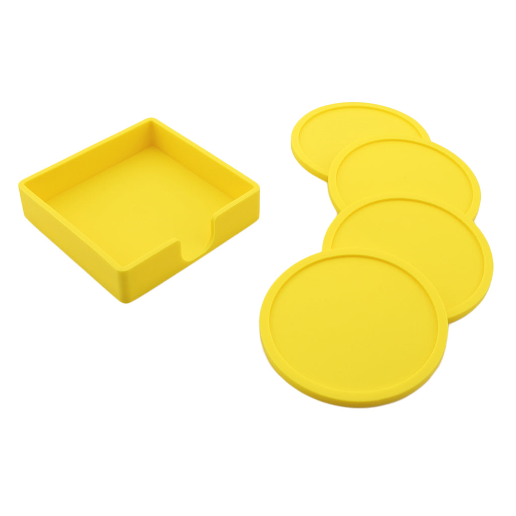 Silicone Drink Coaster Heat Insulation Mug Tea Coffee Cup Placemat Yellow