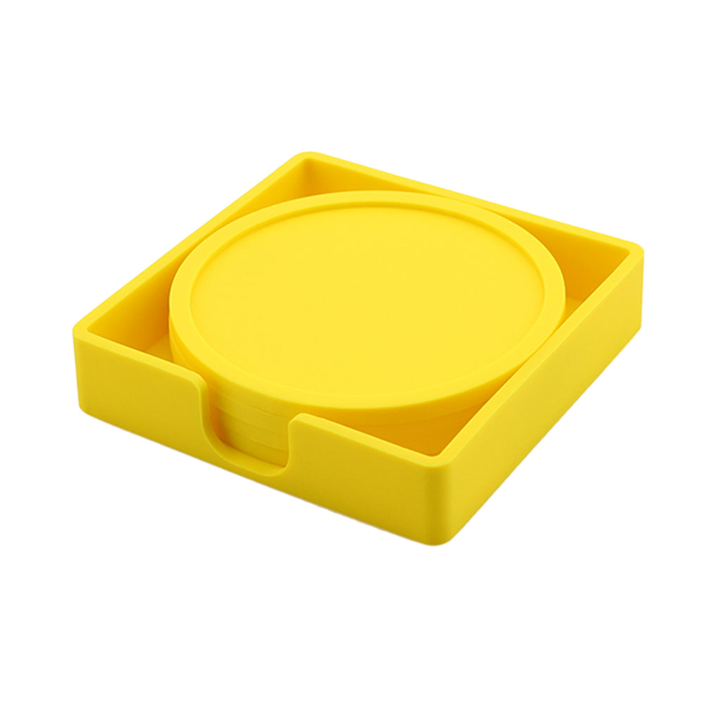 Silicone Drink Coaster Heat Insulation Mug Tea Coffee Cup Placemat Yellow