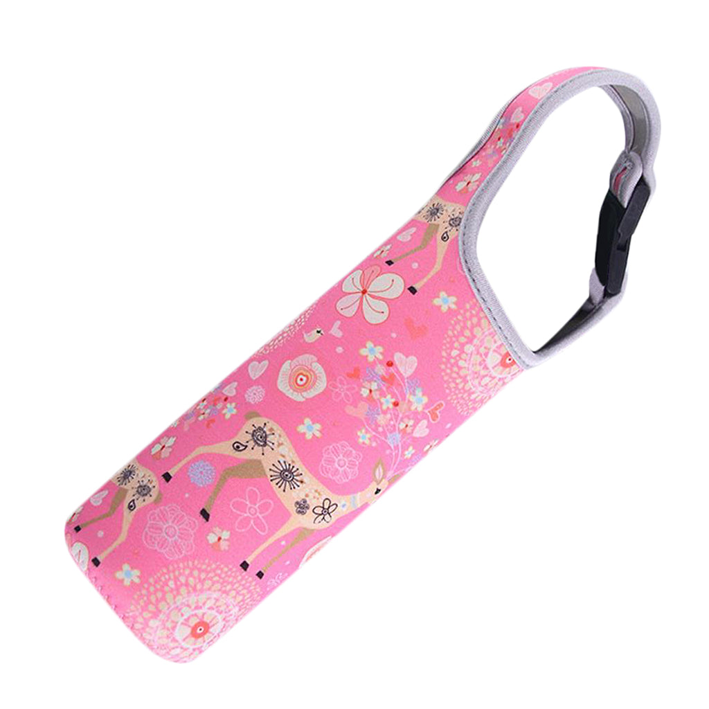 Neoprene Thermal Travel Vacuum Mug Bottle Bag Tote Cover Holder Pink Deer