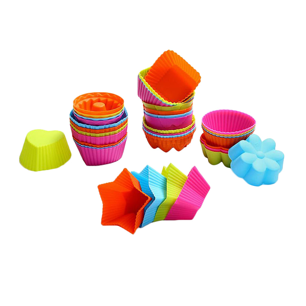 36 Pieces Silicone Cake Pop Mold Muffin Pudding Jelly Moulds Baking Tools
