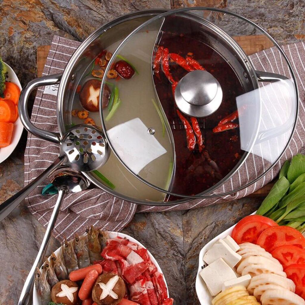 Stainless Steel Hot Pot Twin Divided Cookware Induction Pot B