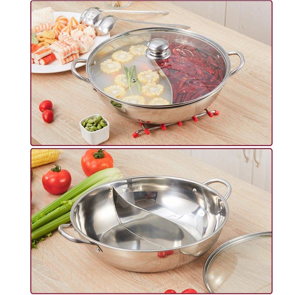 Stainless Steel Hot Pot Twin Divided Cookware Induction Pot B