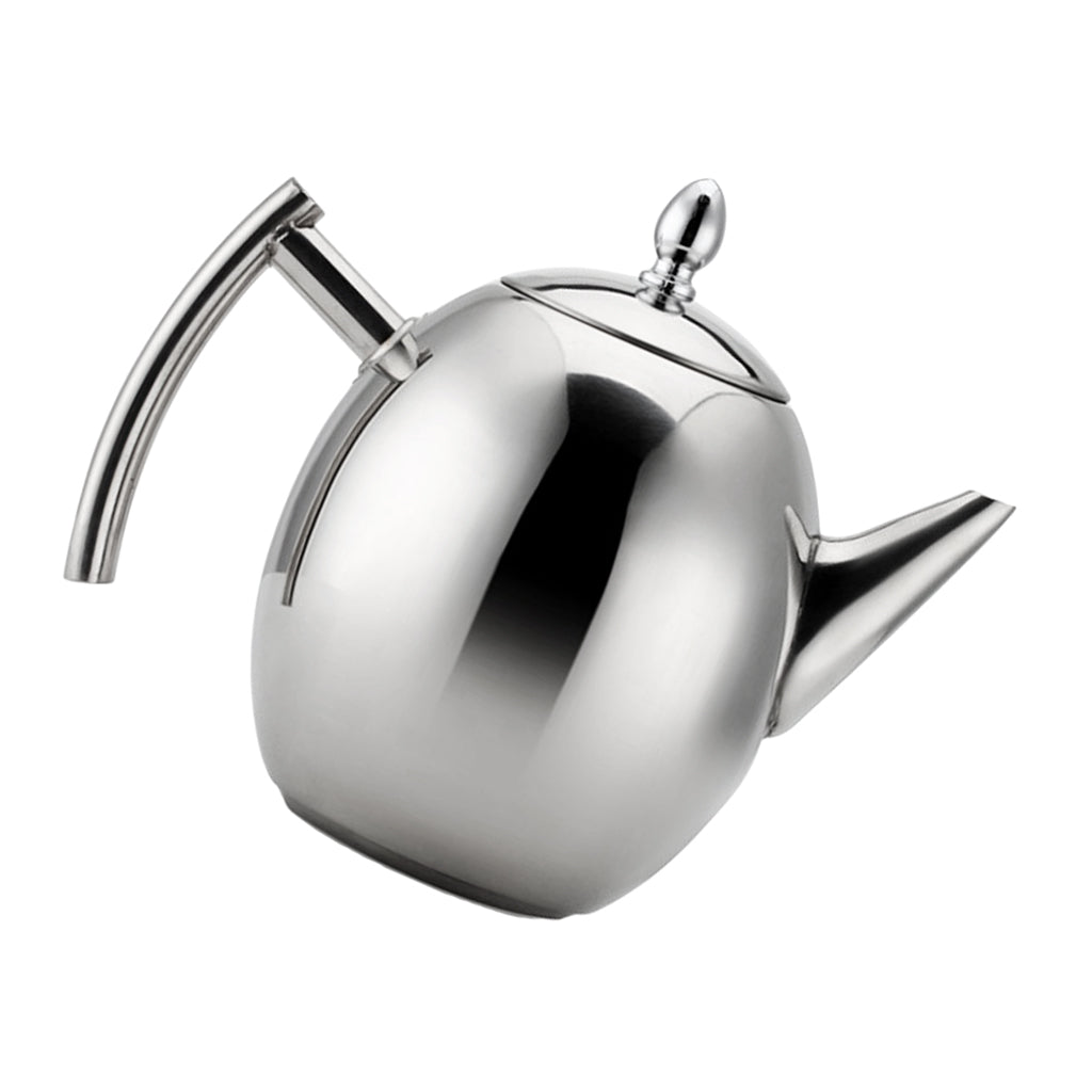 Stainless Steel Teapot Kitchen Tea Kettle Metal Tea Pot with Infuser 1L
