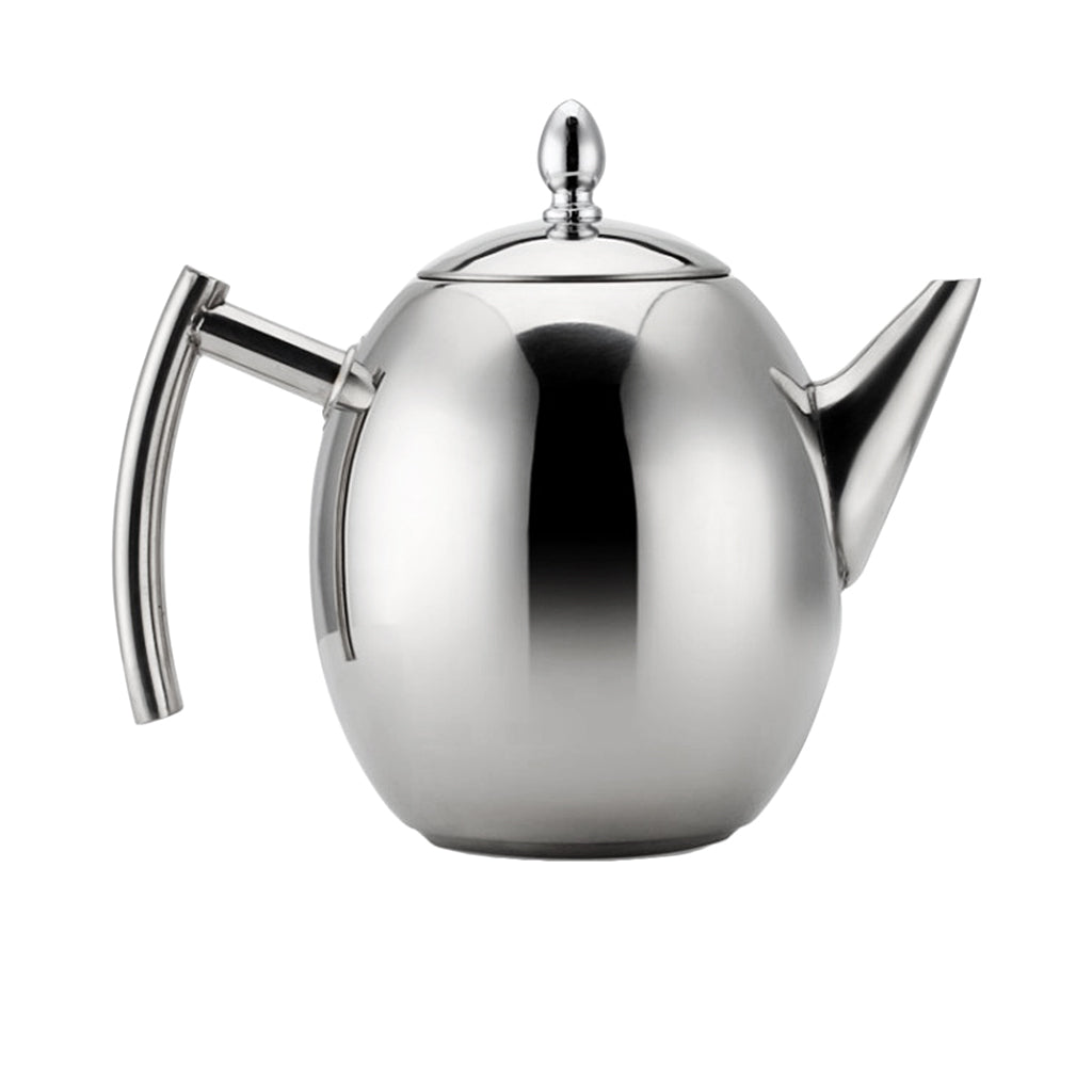 Stainless Steel Teapot Kitchen Tea Kettle Metal Tea Pot with Infuser 1L