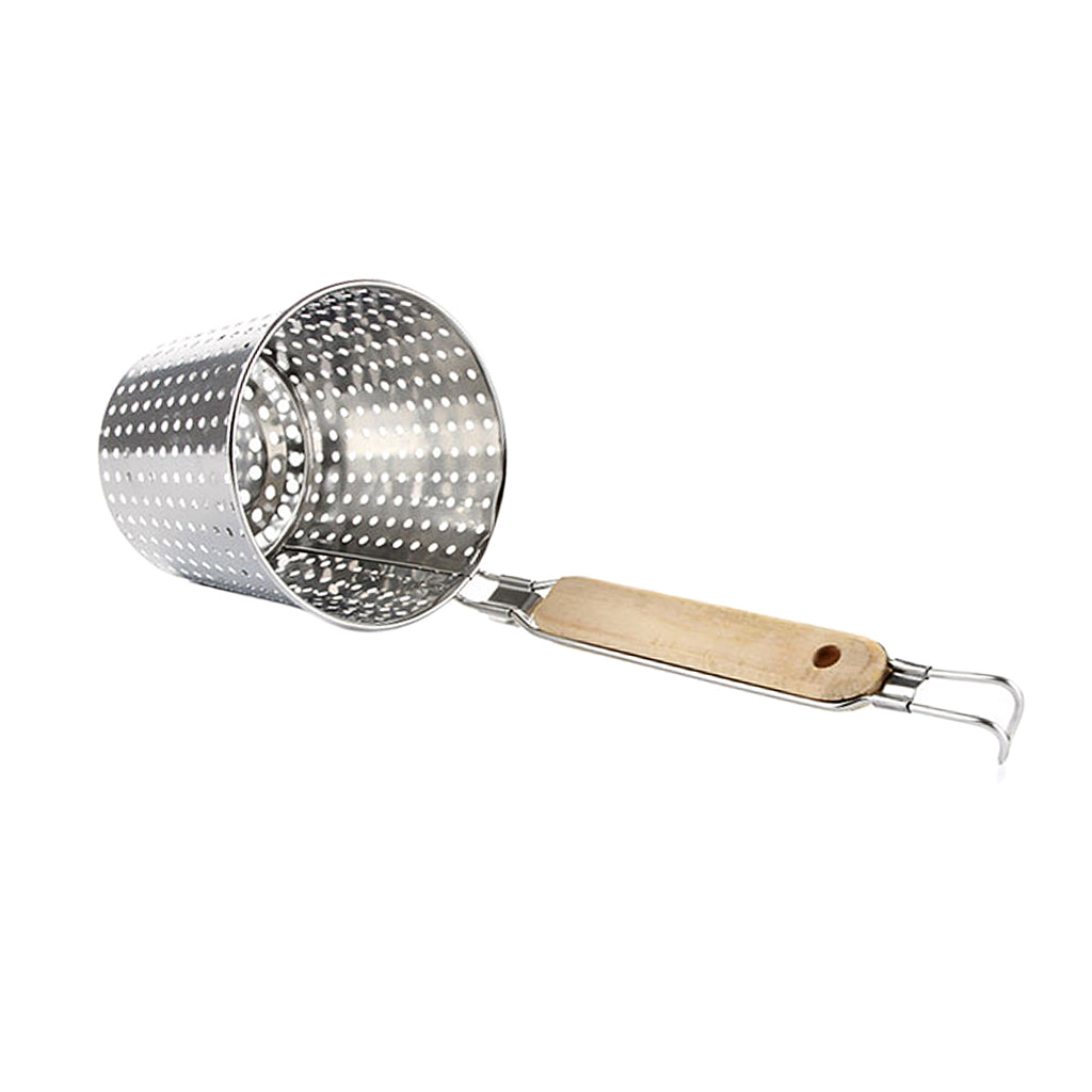 Kitchen Noodle Strainer with Hook, Stainless Steel, Deep Fry Basket 14cm