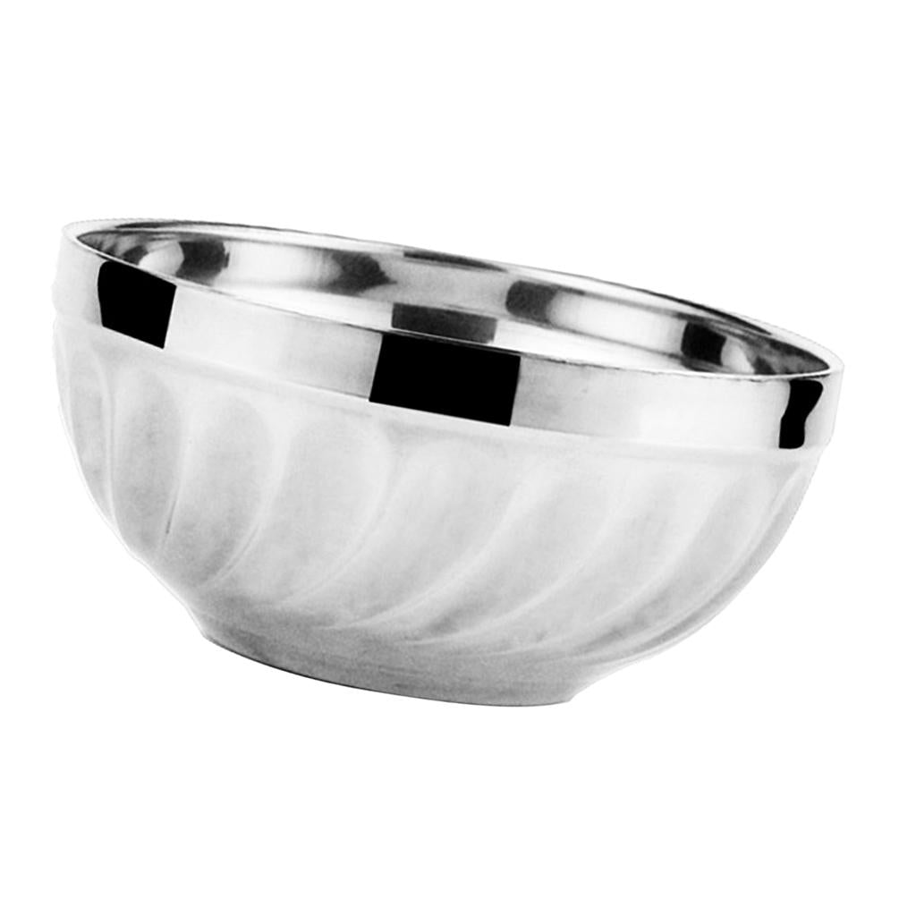 Kids Stainless Steel Double-deck Bowl Silver Color Dual-Layers Container 11.5CM