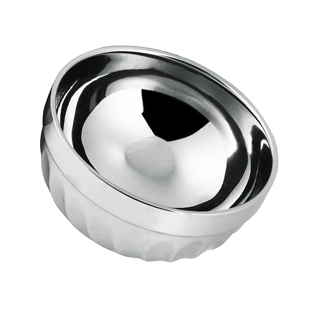 Kids Stainless Steel Double-deck Bowl Silver Color Dual-Layers Container 15CM