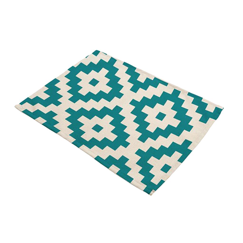 Cotton Linen Geometric Print Art Pattern Placemats Table Mats Pattern 2