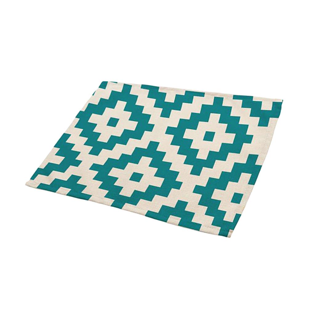 Cotton Linen Geometric Print Art Pattern Placemats Table Mats Pattern 2
