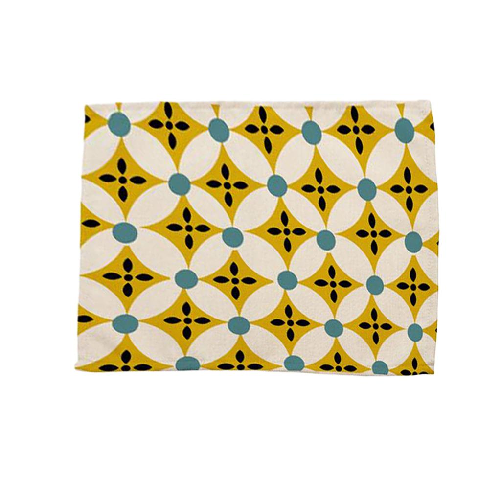 Cotton Linen Geometric Print Art Pattern Placemats Table Mats Pattern 7