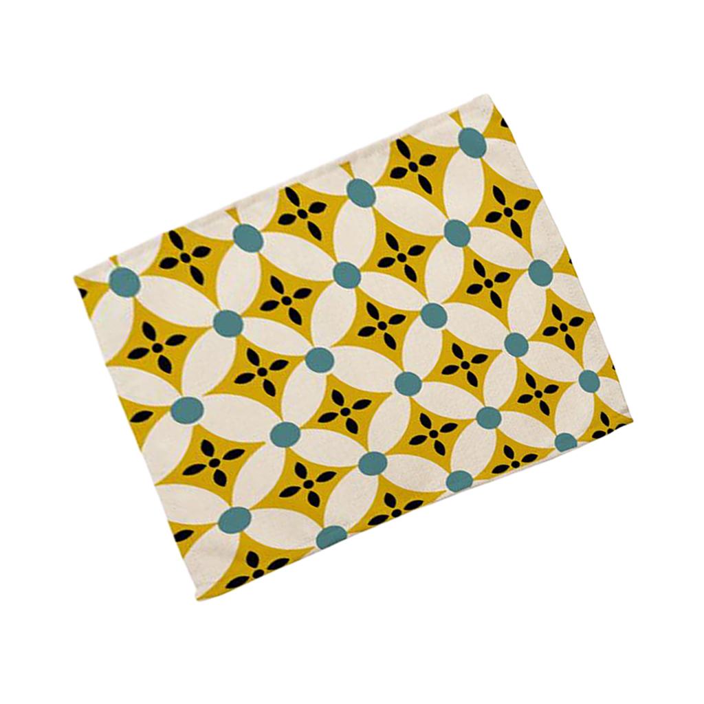 Cotton Linen Geometric Print Art Pattern Placemats Table Mats Pattern 7