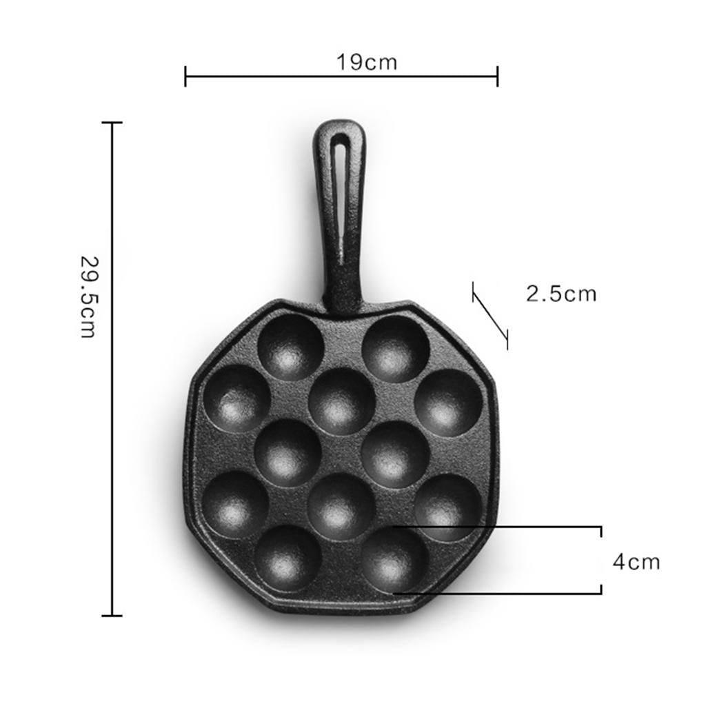 Cast Iron Frying Pan Octopus Balls Fish Balls Kitchen Non-stick Pot Cookware