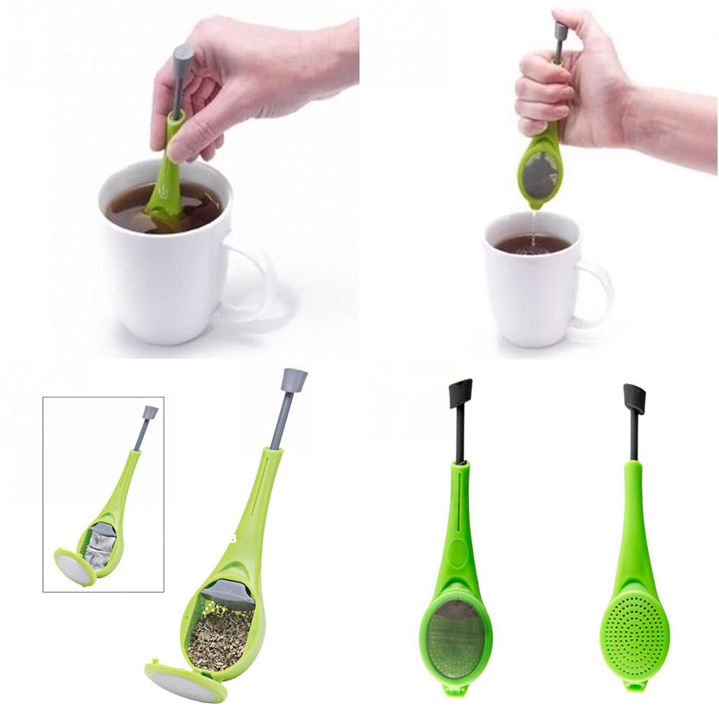 Hand Press Filter Silicone Tea Infuser Loose Tea Leaf Strainer Green