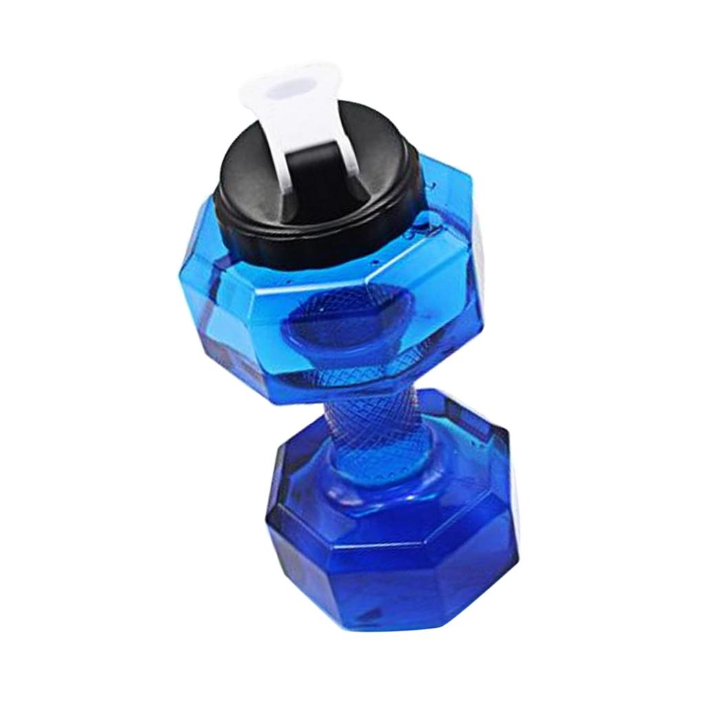 2.2L Dumbbell Transparent Sport Cup Exercise Water Bottle Fitness Gym Blue