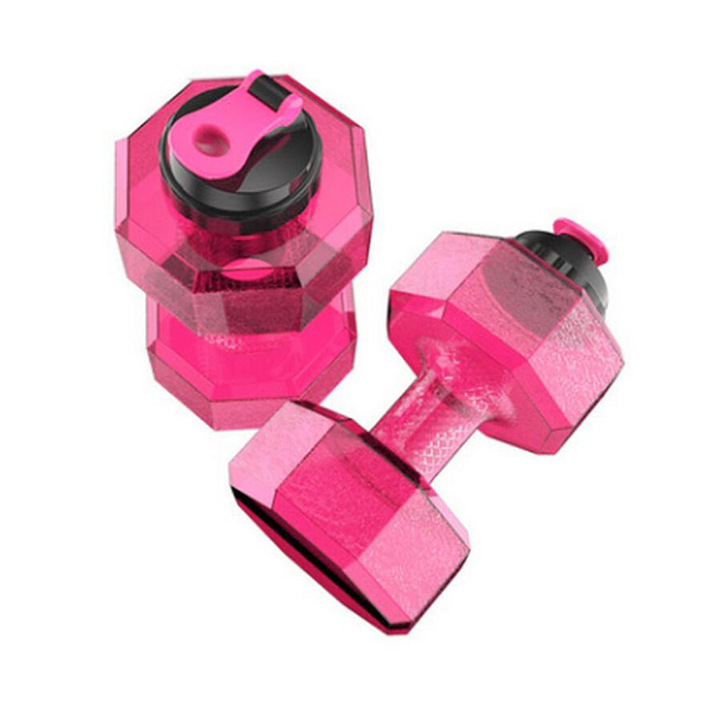 2.2L Dumbbell Transparent Sport Cup Exercise Water Bottle Fitness Gym Pink