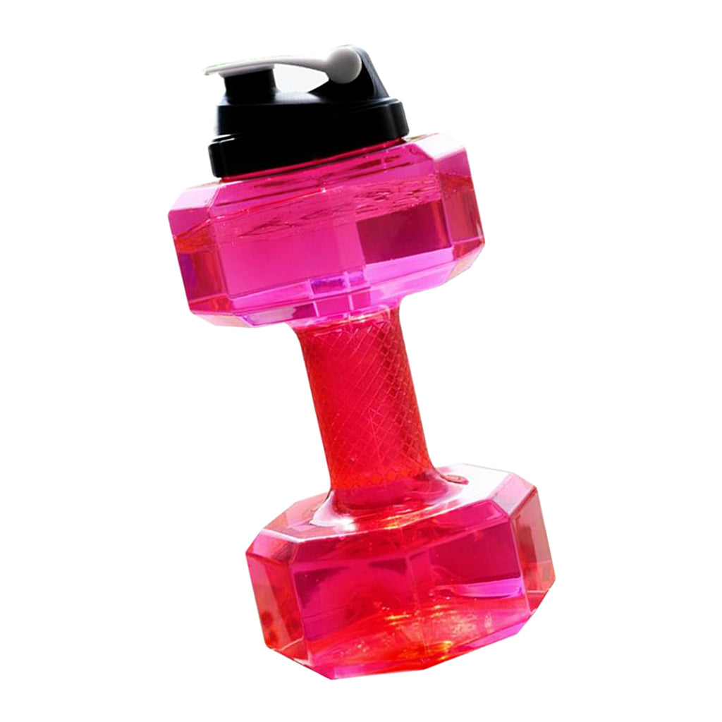 2.2L Dumbbell Transparent Sport Cup Exercise Water Bottle Fitness Gym Pink