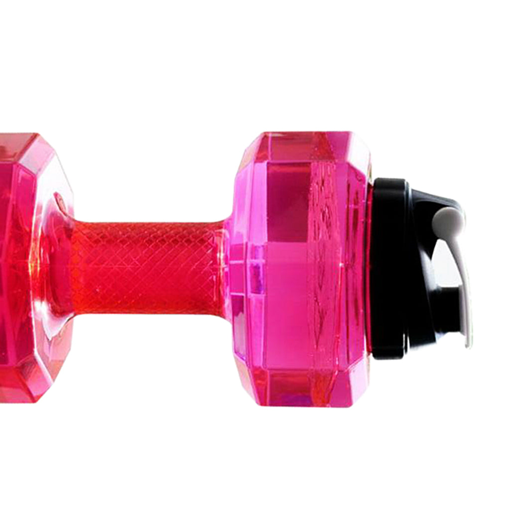 2.2L Dumbbell Transparent Sport Cup Exercise Water Bottle Fitness Gym Pink