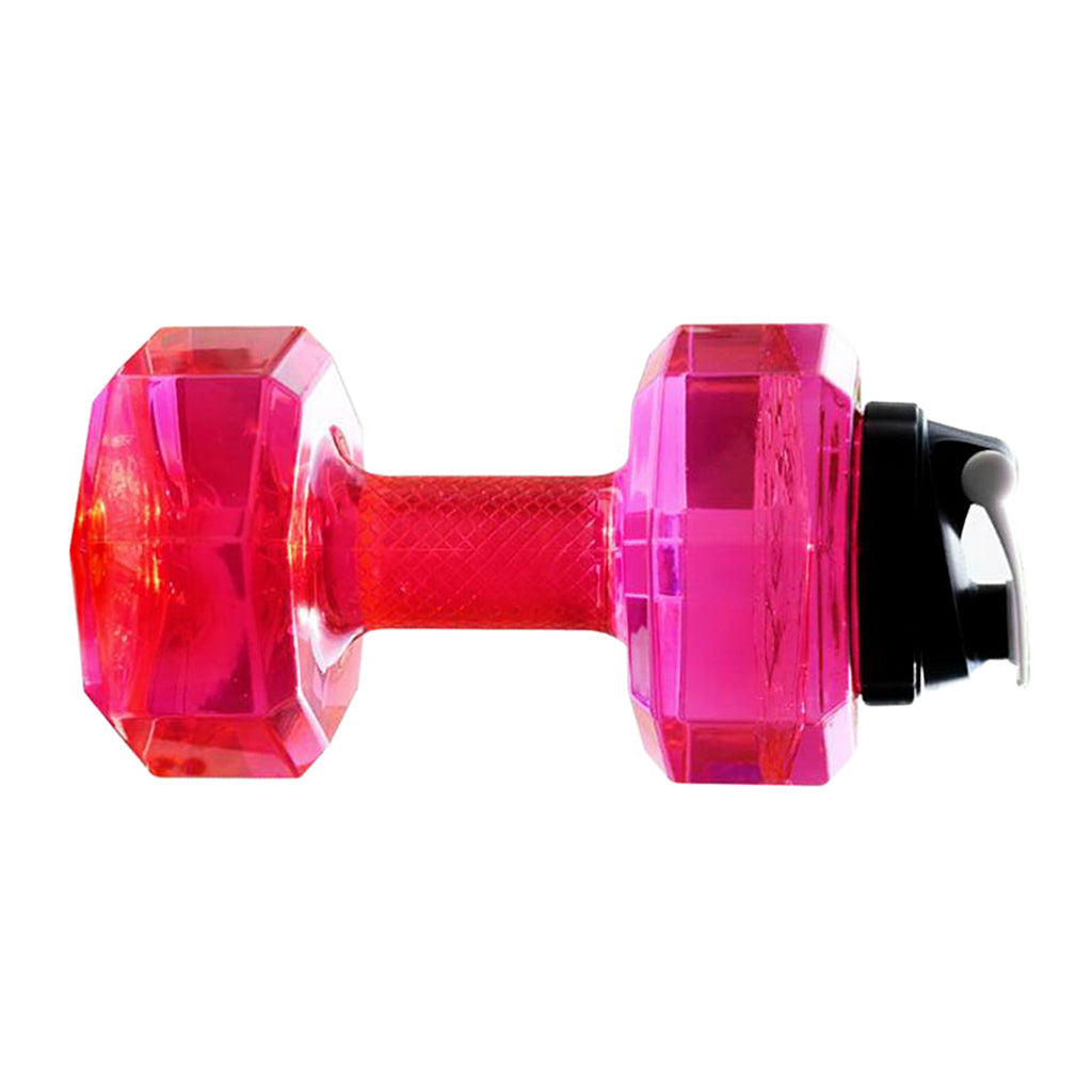 2.2L Dumbbell Transparent Sport Cup Exercise Water Bottle Fitness Gym Pink