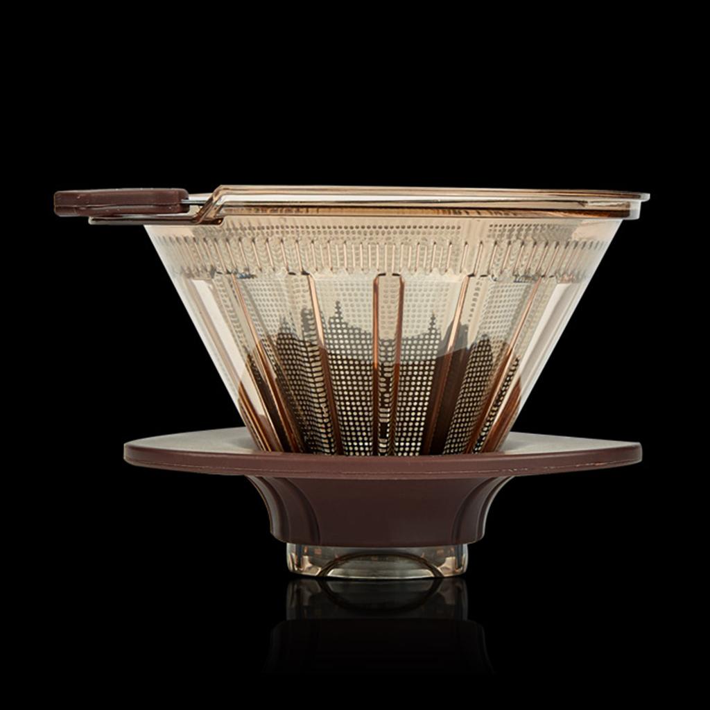 Kitchen Pour Over Cone Dripper Reusable Coffee Filter Cone with Cup Stand