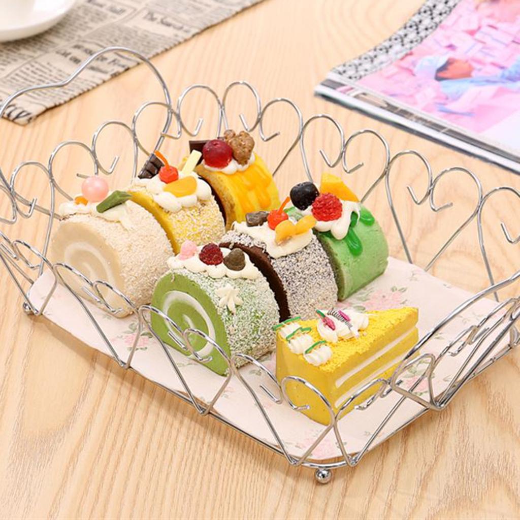 Multifunction Metal Wire Hollow Out Storage Display Basket Table Fruit Bowl
