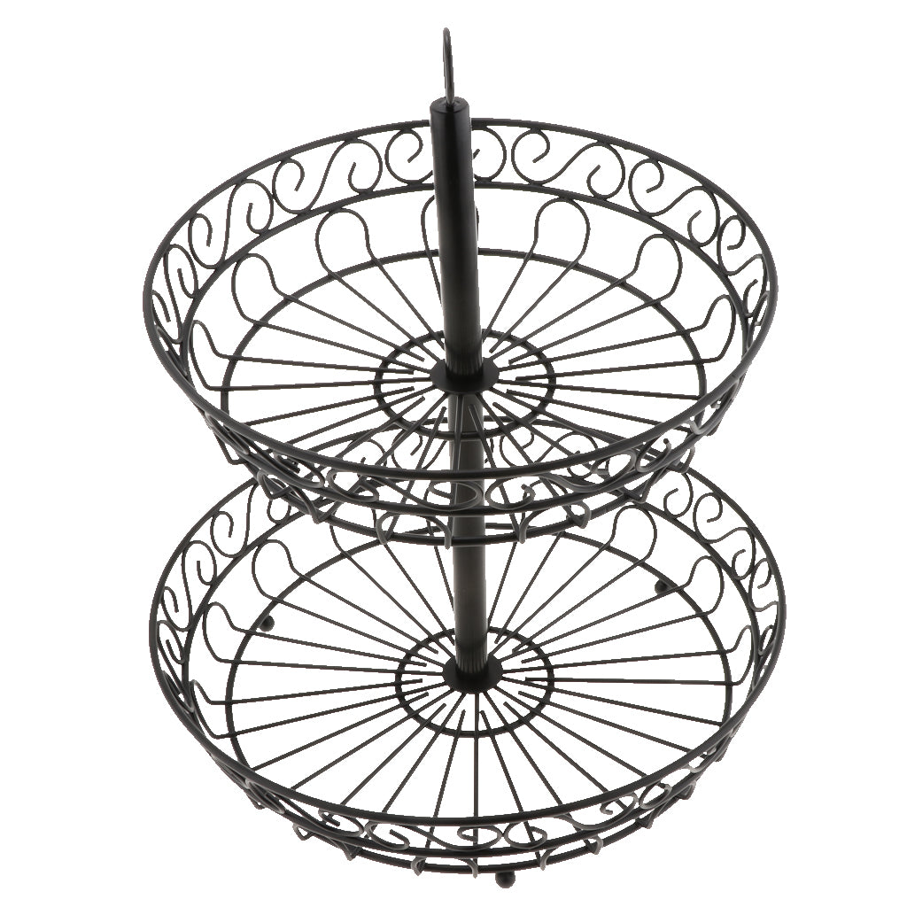 2 Tier Fruit Basket Metal Fresh Fruit Baskets Oranges Vegetable Storage Bowl