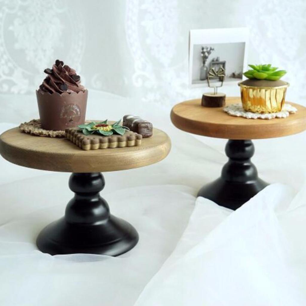 Wood Cake Stand 10/12inch Wedding Cake Fondant Display Plate Brown 12inch