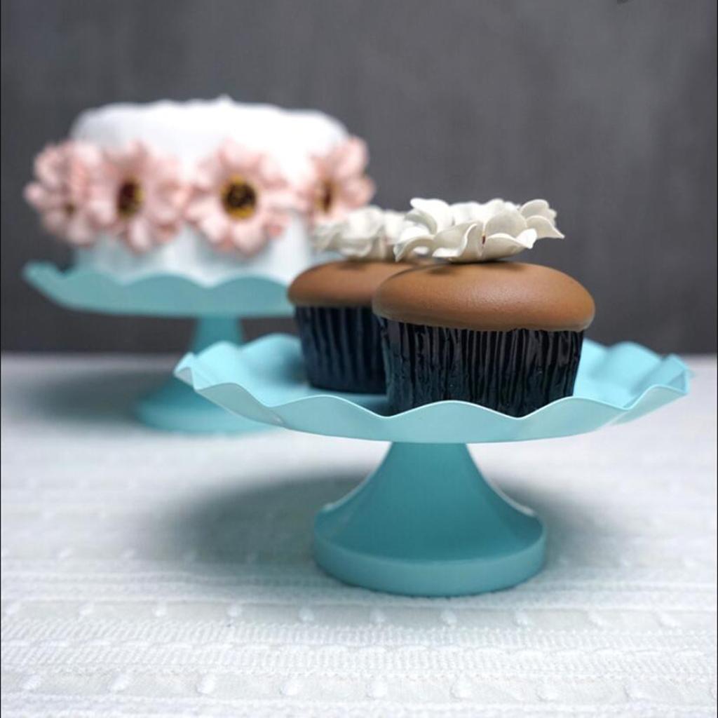 Cake Pan Dessert Table Iron Cake Stand Blue L