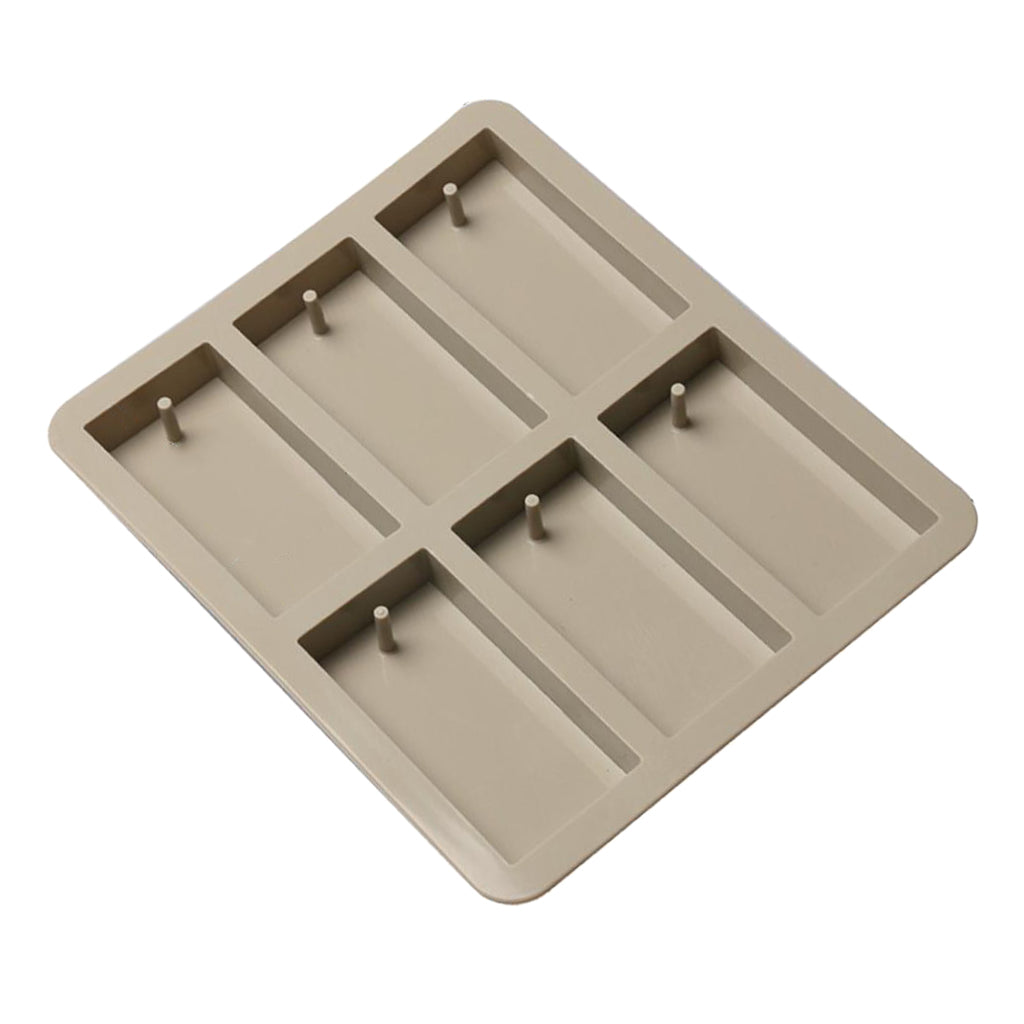 Silicone Aroma Wax Candle Mould DIY Cake Soap Molds 6-Cavity Rectangle