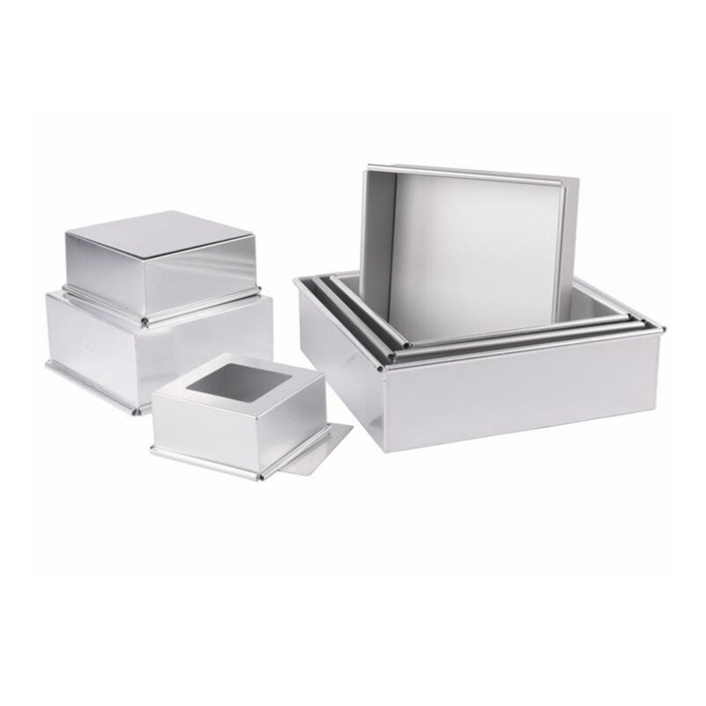Square Shape Cake Mold with Removable Bottom Aluminum Alloy 10 inch