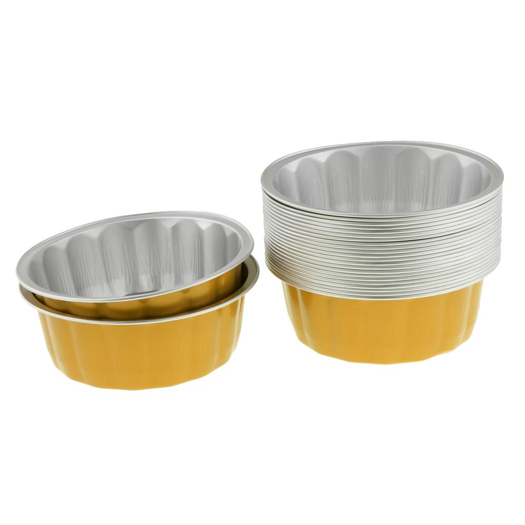 Disposable Aluminum Foil Cups for Muffin Cupcake Bake Ramekin Cup Yellow