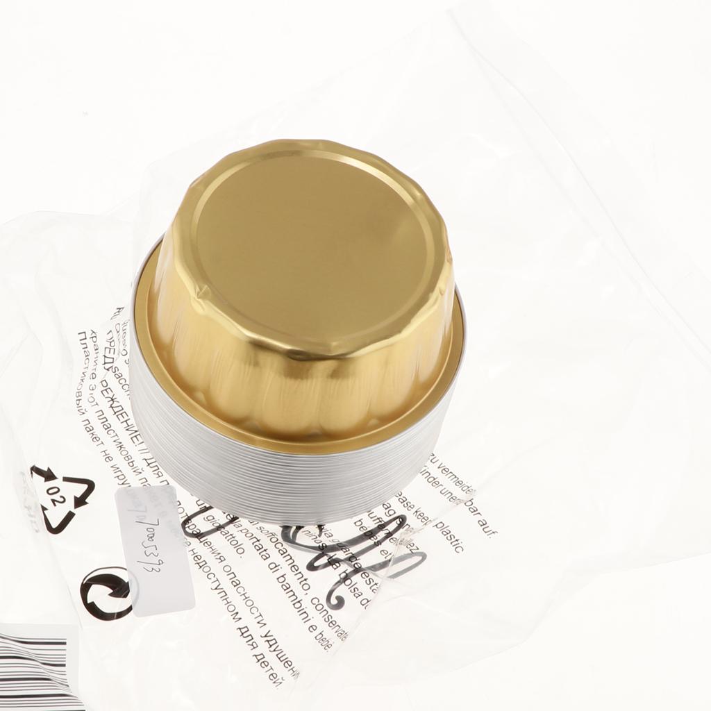 Disposable Aluminum Foil Cups for Muffin Cupcake Bake Ramekin Cup Yellow