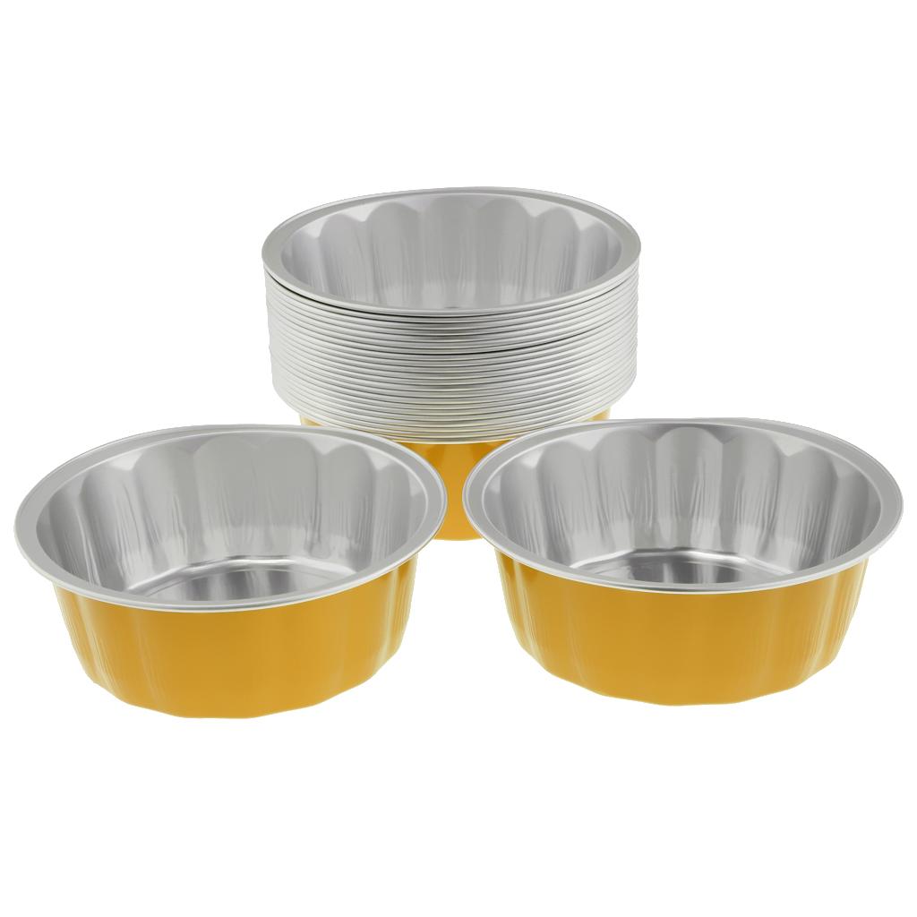 Disposable Aluminum Foil Cups for Muffin Cupcake Bake Ramekin Cup Yellow