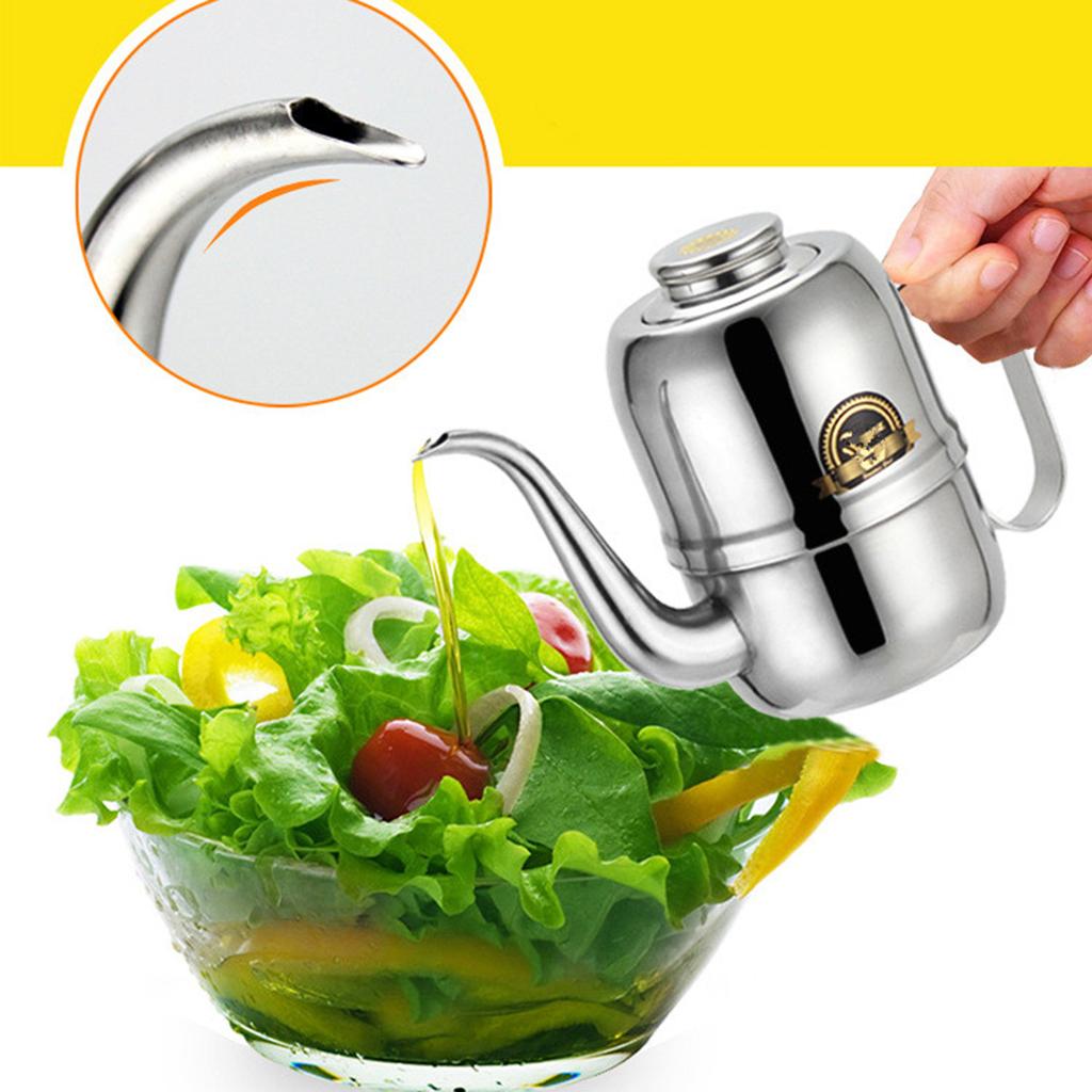 Stainless Steel Olive Oil Vinegar Can Drizzler Cruet Bottle Oil Dispenser 32oz