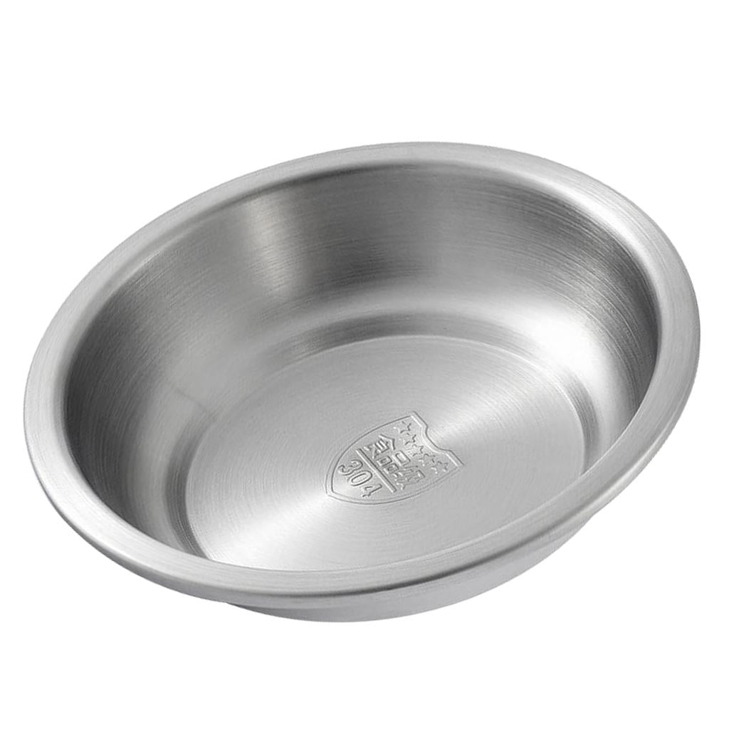 Camping Silver Stainless Steel Tableware Dinner Plate Food Container 24cm