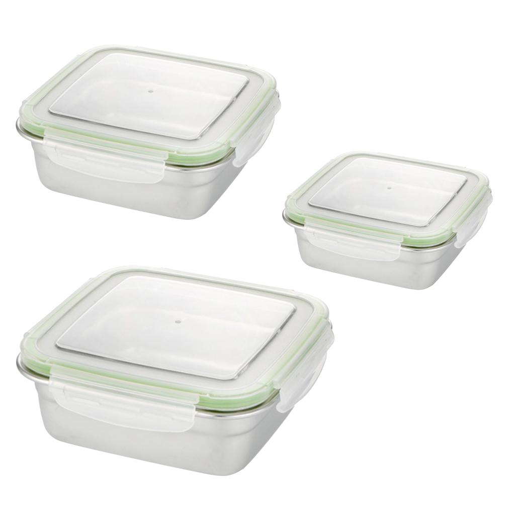 Square Preservation Crisper Sealed Lunch Box Bento Box Mess tin 400ml