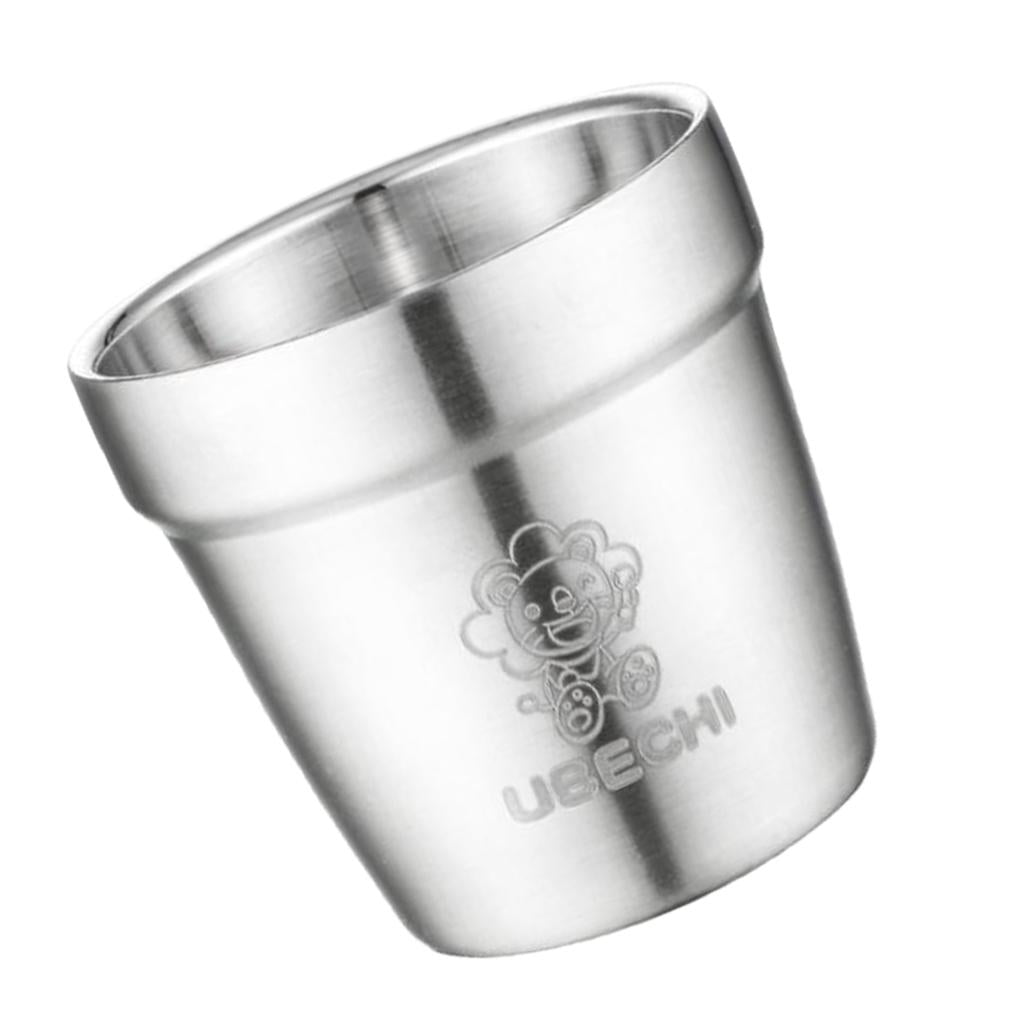 Double Wall Wine Cup Stainless Steel Beer Mug Travel Drinking Glass B 185ml