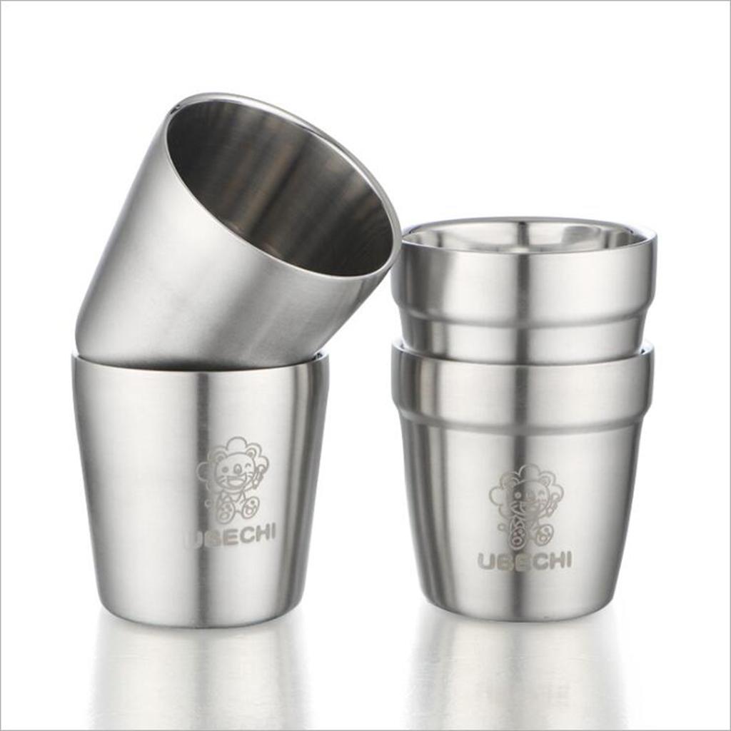 Double Wall Wine Cup Stainless Steel Beer Mug Travel Drinking Glass B 185ml