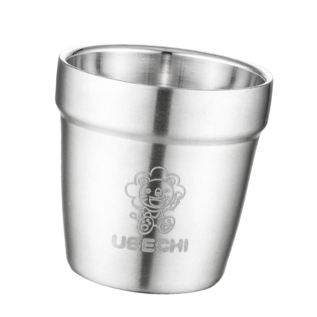 Double Wall Wine Cup Stainless Steel Beer Mug Travel Drinking Glass B 185ml