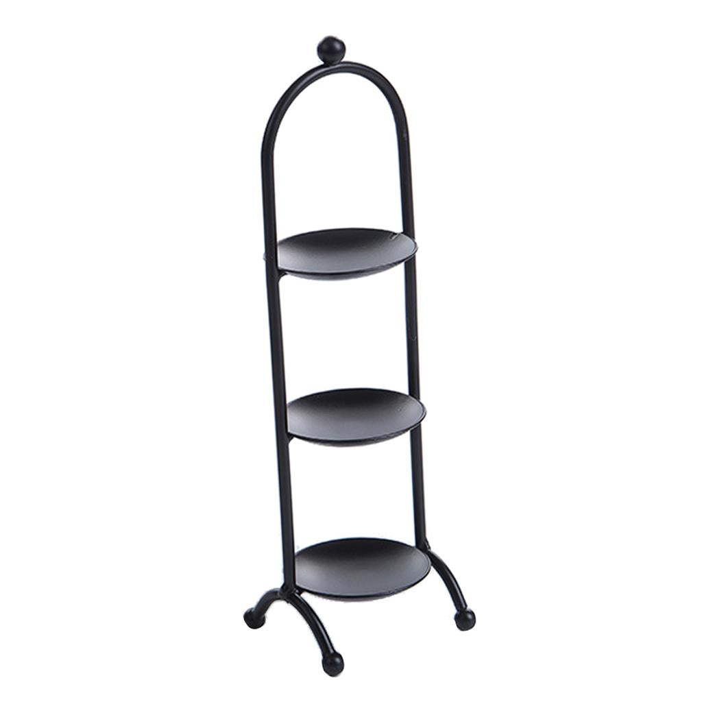 Three Layers Macaron Cake Stand Cupcake Rack Display Board Decor Black