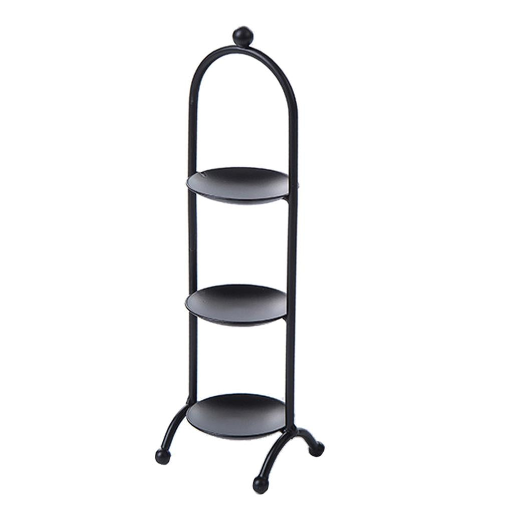 Three Layers Macaron Cake Stand Cupcake Rack Display Board Decor Black