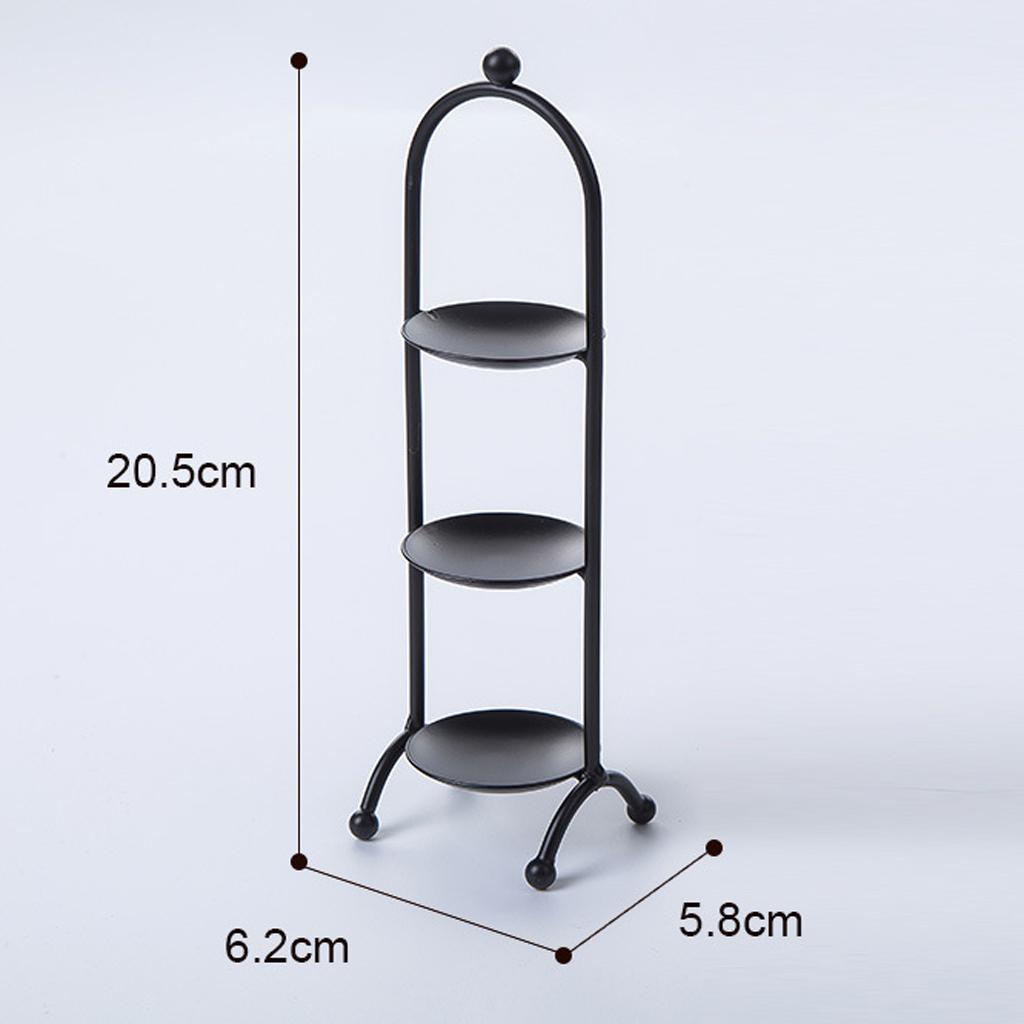 Three Layers Macaron Cake Stand Cupcake Rack Display Board Decor Black