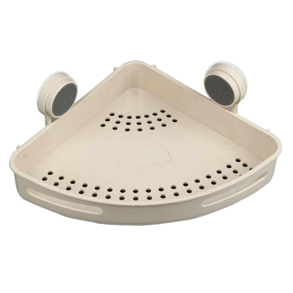 Wall Mounted Storage Rack Kitchen Bathroom Holder Beige