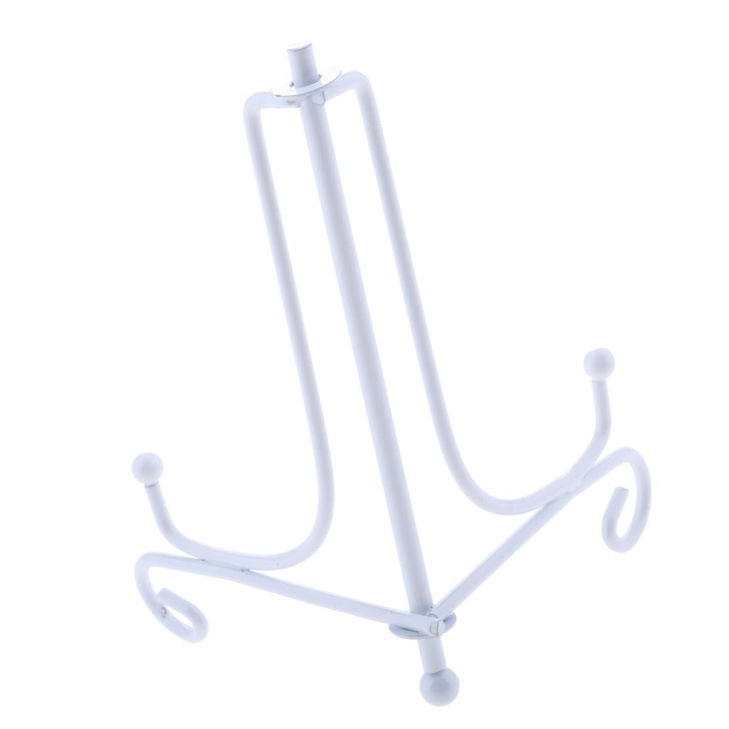 2xIron Display Stand, Easel Plate Display Holder, Displays Card, Cookie White