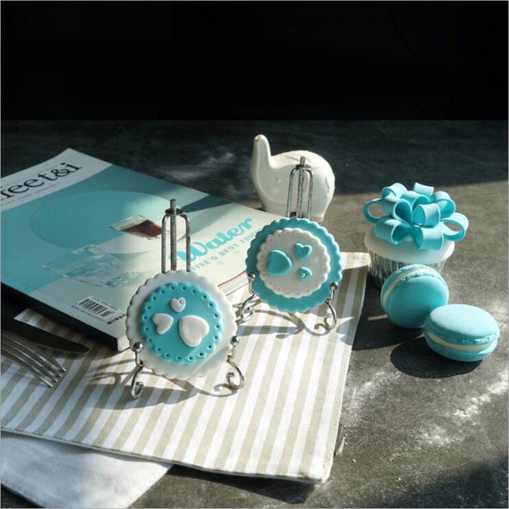 Iron Display Stand, Easel Plate Display Holder, Displays Card, Cookie Silver