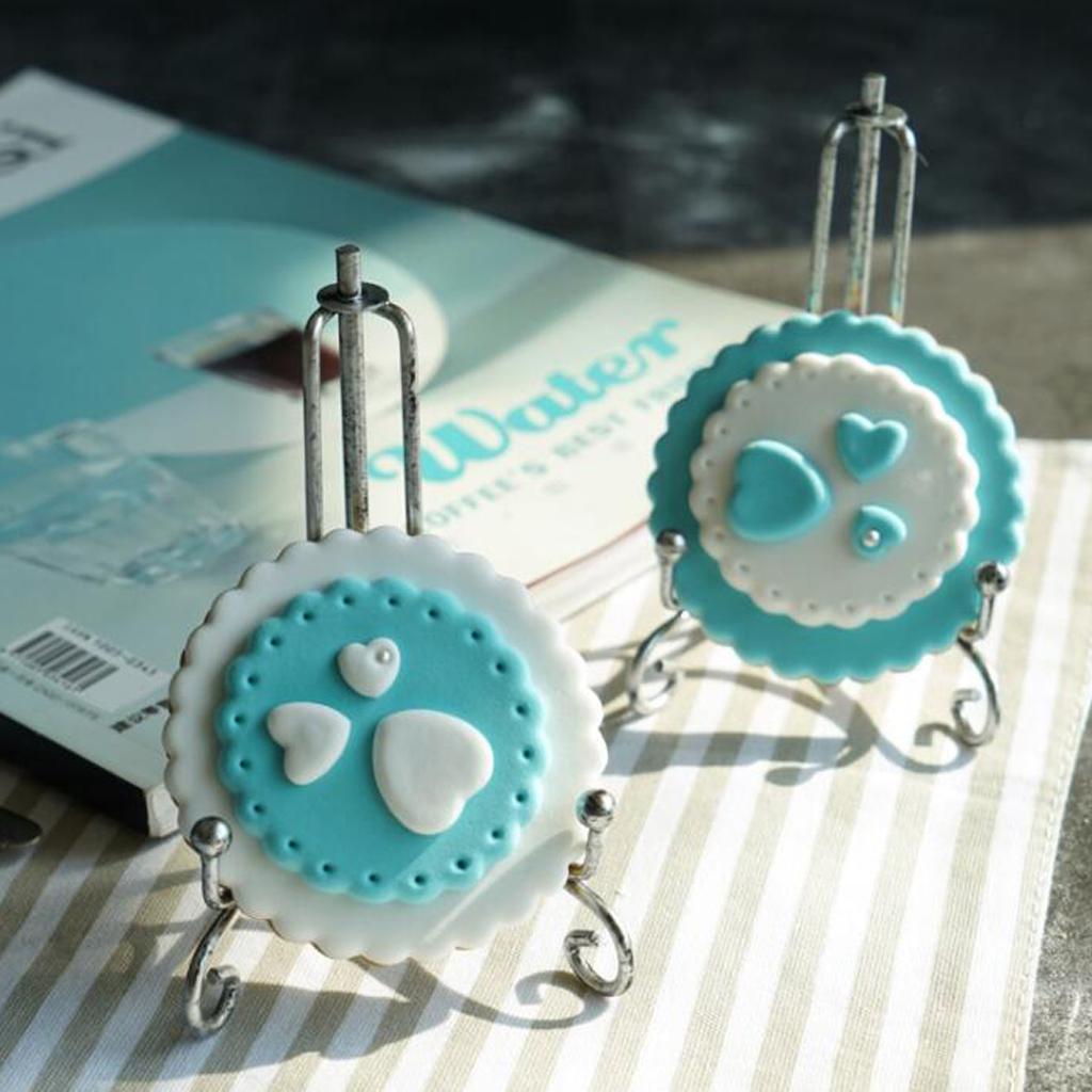Iron Display Stand, Easel Plate Display Holder, Displays Card, Cookie Silver