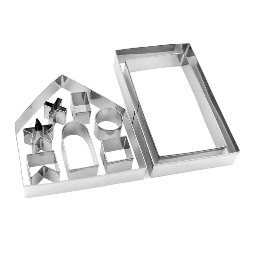 10pcs Gingerbread House Cookie Cutter Biscuit Pastry Cake Mold for Christmas