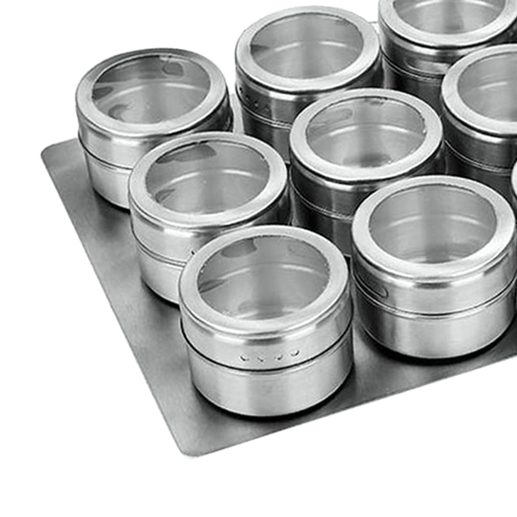 Stainless Steel Spice Jar Condiment Pots Seasoning Pepper 12pcs