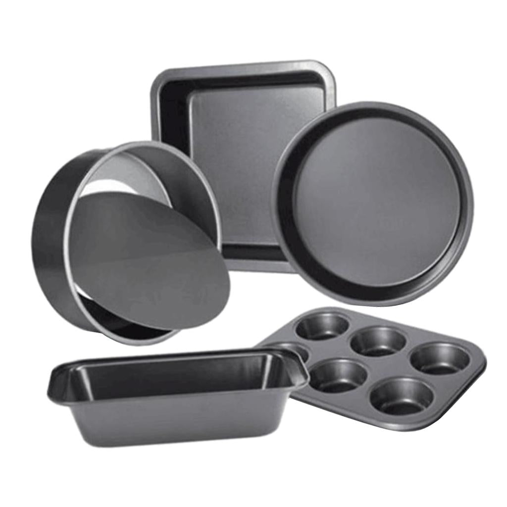 5pcs Baking Mold Nonstick Baking Pan Kitchenware black
