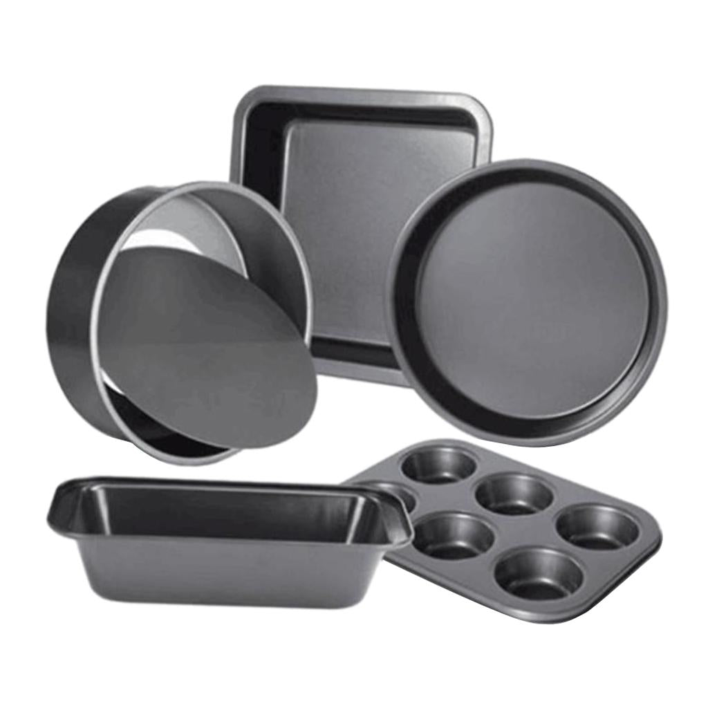 5pcs Baking Mold Nonstick Baking Pan Kitchenware black