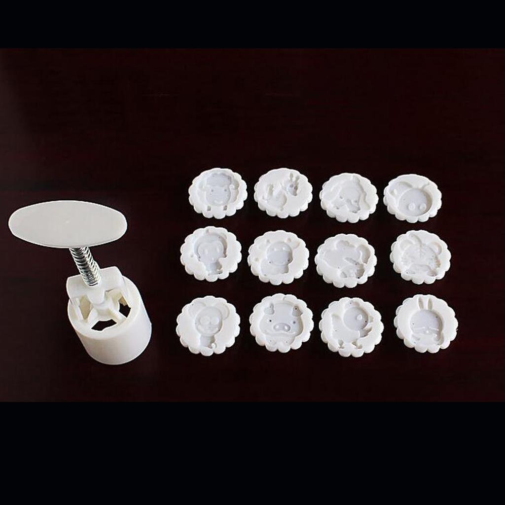 Moon Cake Mould 12 Chinese Baking Round Hand Pressure Pastry Mold